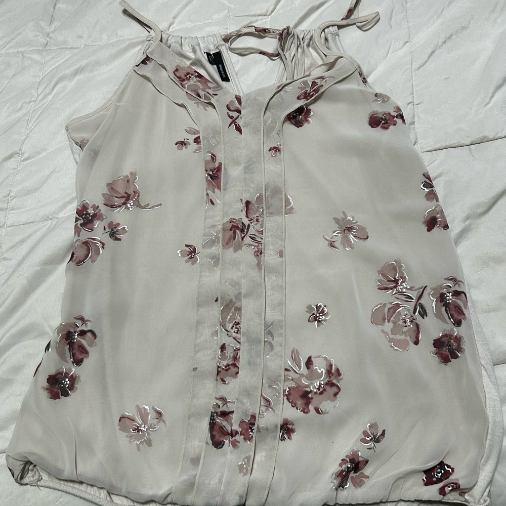 Maurices Floral Blouse - Cream and Pink